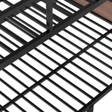Queen over Queen Bunk Bed with Storage Shelves, Metal Bunk Beds with Ladders and LED Lights