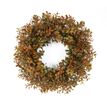 20 Inch Fall Wreath for Front Door, Artificial Boxwood Thanksgiving Decor