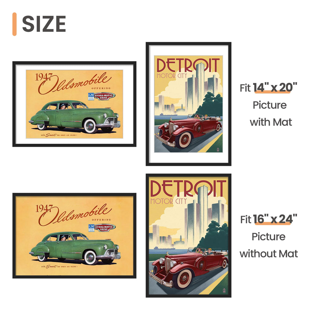 16x24 Picture Frame, Wall Decor Poster Frames, Black 1 Pack