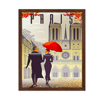 Master Travel Poster - Vintage Paris Wall - Madame et Messieurs - Rainy Day in Paris - Great Wall Decor Gift, 8x10