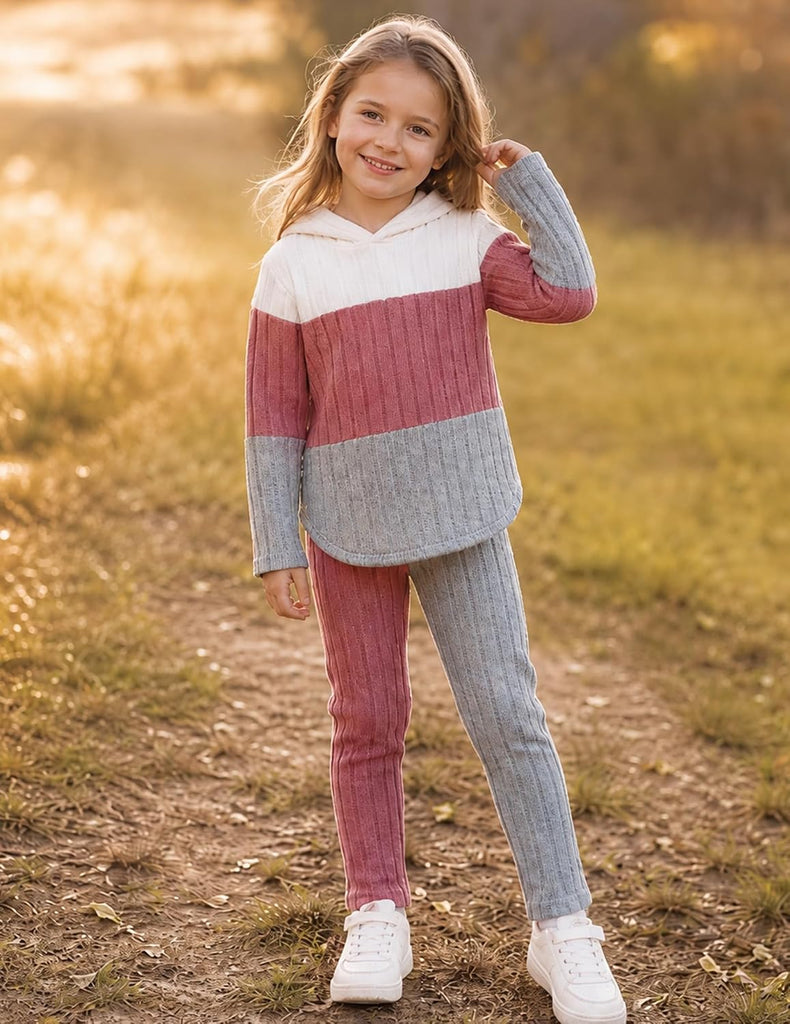 Clothes Fall Girl Outfits 2Pcs Hoodie Pullover Sweatshirt+Pant+Leggings Winter Set for Little Girls