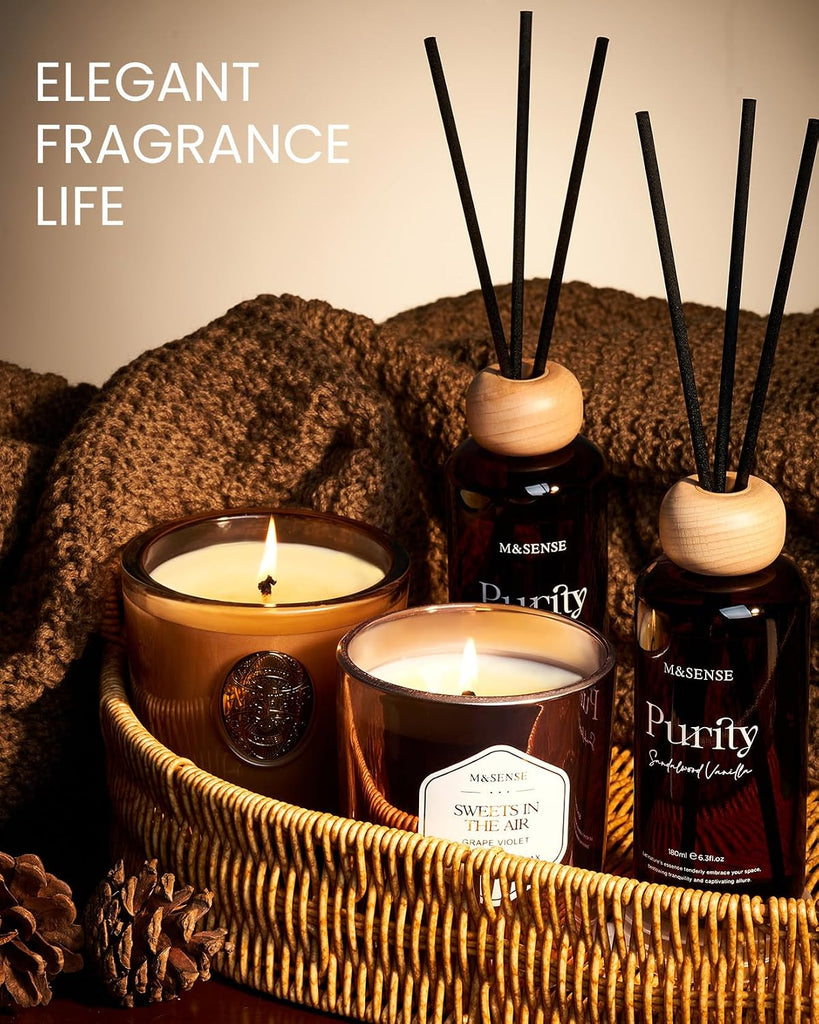 Reed Diffuser Set, Bamboo, 6.3 oz Natural Essential Oil