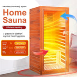 Far Infrared Sauna for Home 1 Person Indoor Wood Sauna Personal Spa Room 1065W 120V with Red Light Bluetooth Speakers