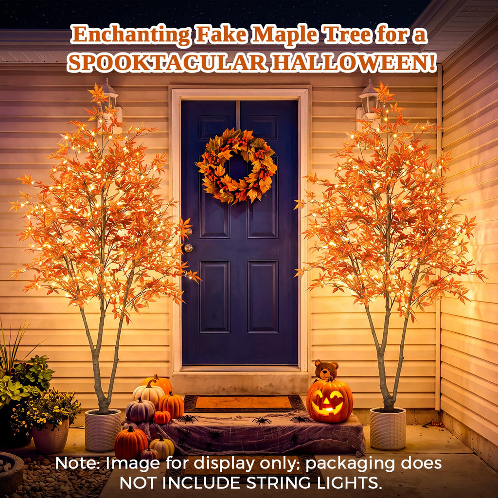 Artificial Maple Tree, 7FT Fall Tree with Pot for Outdoor Indoor