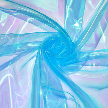 11 Yard Iridescent Fabric Organza Fabric, 59" Wide, Sky Blue