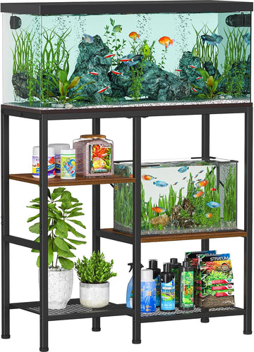 30 Gallon Aquarium Stand, Fish Tank Stand with Shelf for Storage, 3 Tier Heavy Metal Frame Fish Tank Stand, 30 Gallon