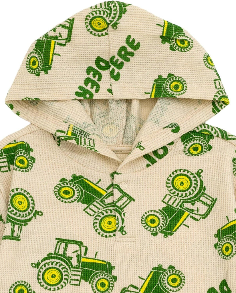 Tractor Waffle Knit Henley Hoodie and Jogger Pants Outfit Set to Little Kid Months - 5)