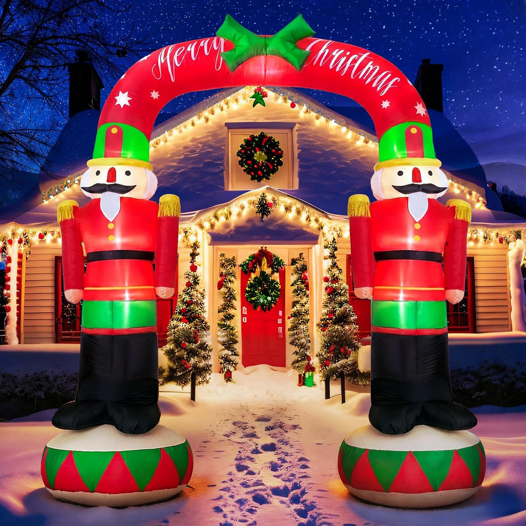 8FT Christmas Inflatable Archway Outdoor, Inflatable Nutcracker Arch Decor
