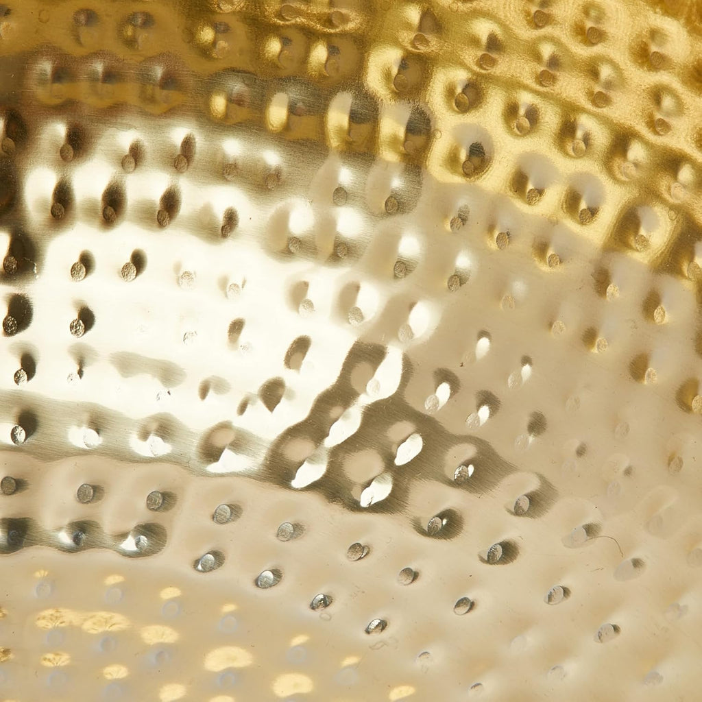 Co-Op Round Hammered Metal Bowl, Gold Finish, 14"