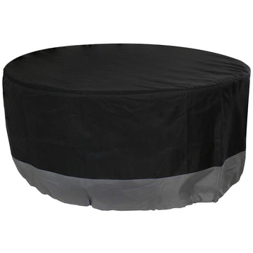 Durable Patio Fire Pit Cover, Round, Black & Gray, 48"
