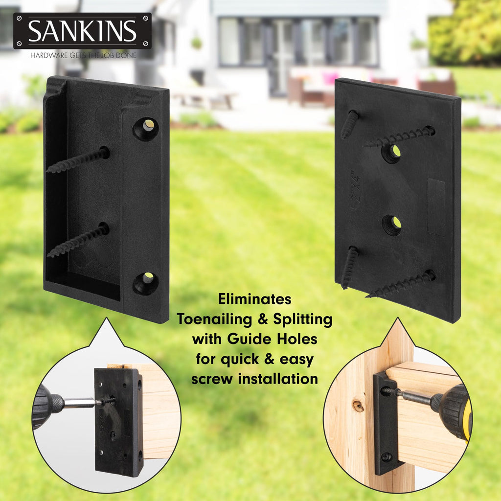 40pcs Deck Railing Bracket Connectors for 2x4, Deck Railing Kit Durable PP Plastic, Brackets for Connection of Wooden