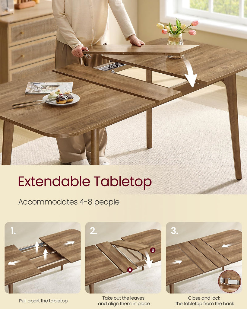 50.1''-70.9'' Extendable Dining Table for 4-8 People