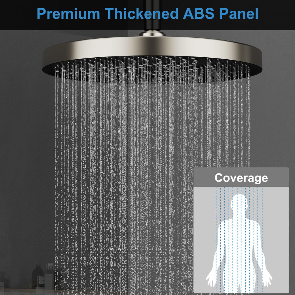 Shower System Brass Thermostatic Shower Faucet Set With Valve and Diverter Shower Mixer with 2 Rain Shower Head and
