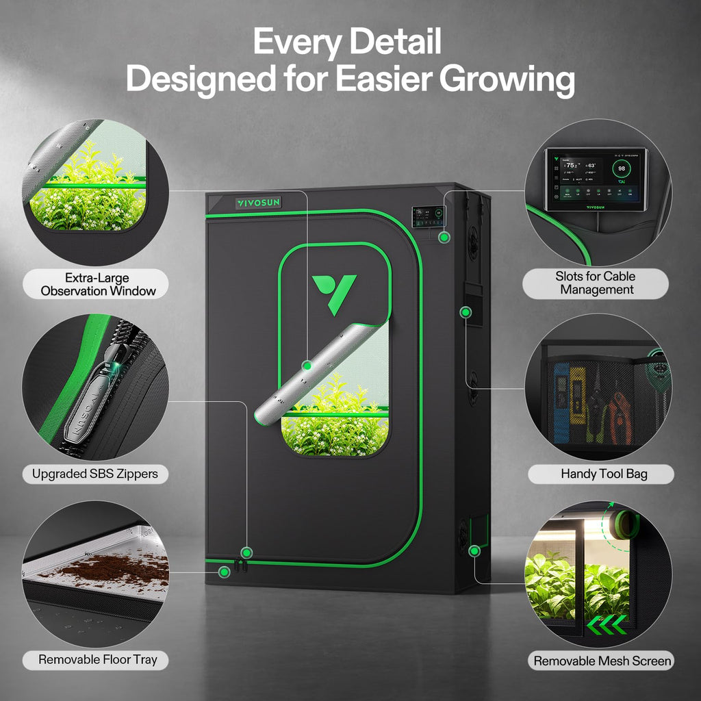 PRO Grow Tent 2x4 Indoor Grow Tents 24"x48"x 72" with High CFM Kit