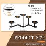 Black Iron Candelabra Candle Holder: Metal Centerpiece Decor - 5 Arm Candle Holder Stand for Pillar Candles