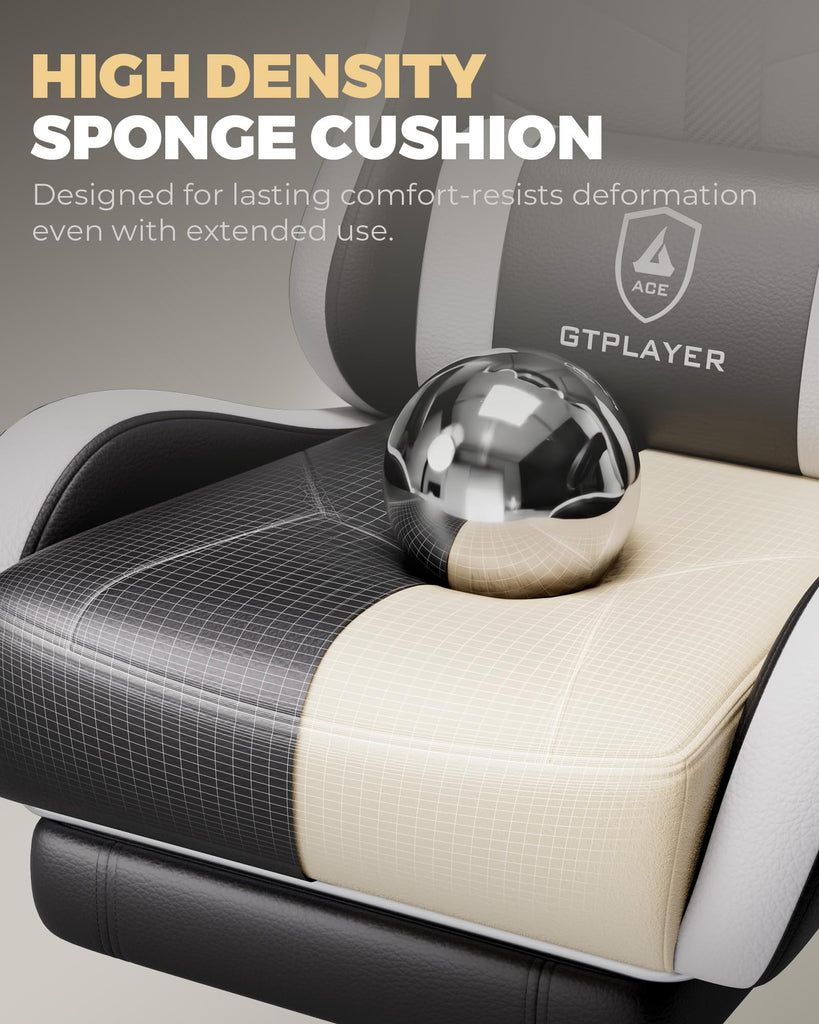 Gaming Chair for Adults, Computer Chair with Footrest, Snow White