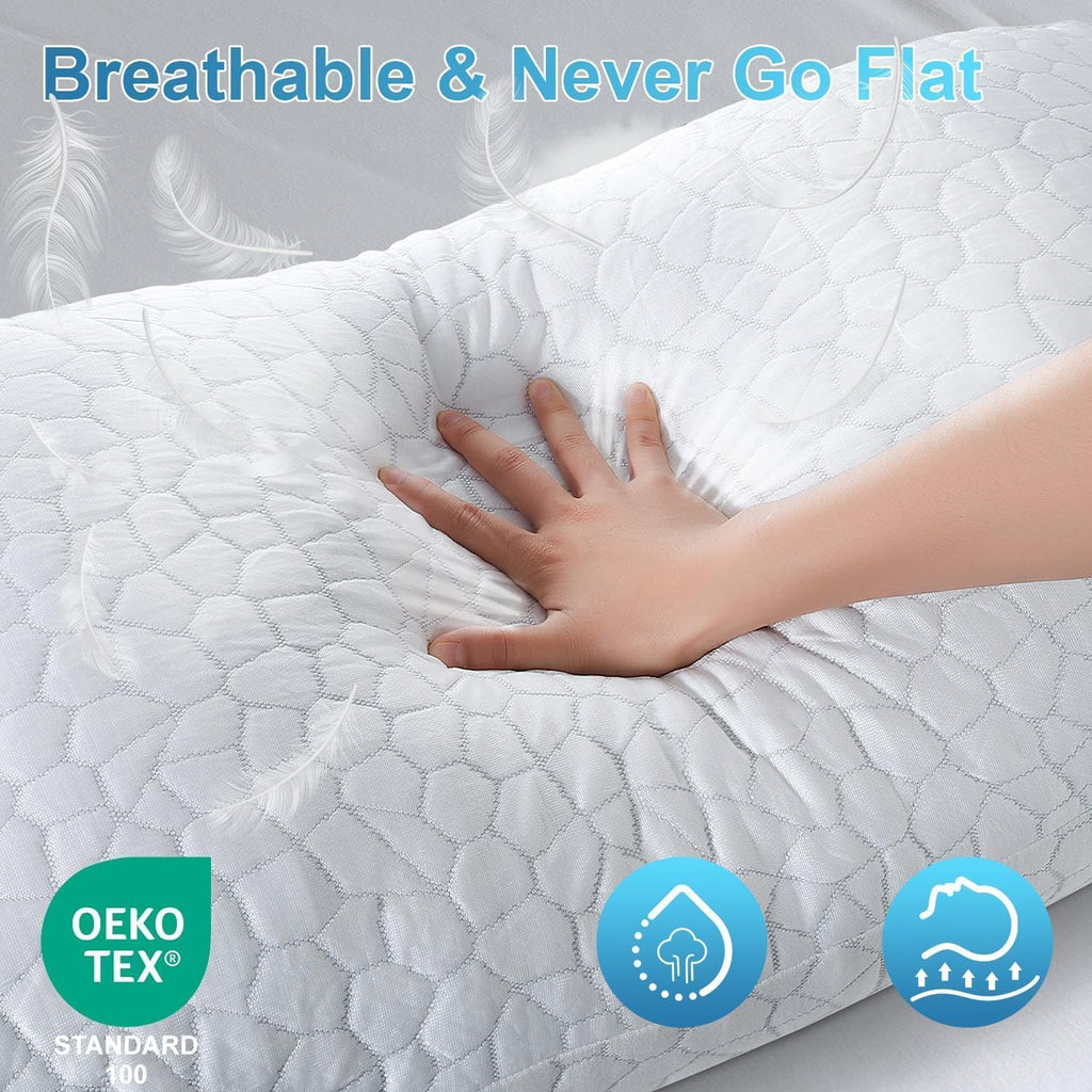 Cooling Memory Foam Pillows King Set of 2, Adjustable Shredded Memory Foam,Bed Pillows for Sleeping with Breathable