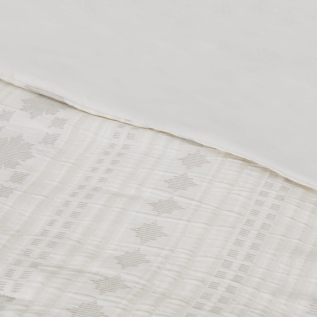 Marcy Ivory Jacquard Comforter Set - 5 Piece Sandstone-Inspired Bedding with Decorative Pillows & Shams, Elegant Soft