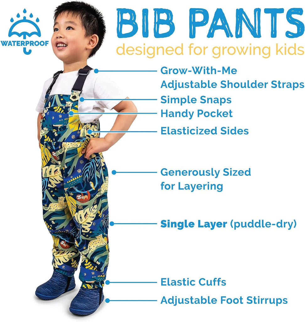 Puddle-Dry Rain Bib Pants for Toddlers