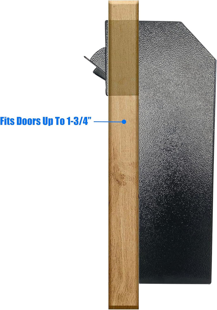 Locking Door Mounted Mailbox with Rear Access Door & Rain Cover, Heavy-Duty Galvanized Steel Mail Drop Box for Letters