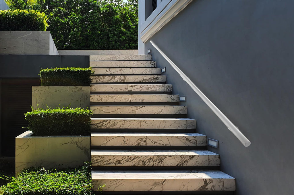 Aluminum Handrail for Indoor or Outdoor Steps and Stairs - Hand Rails for Elderly - DIY Complete Stair Railing Kit