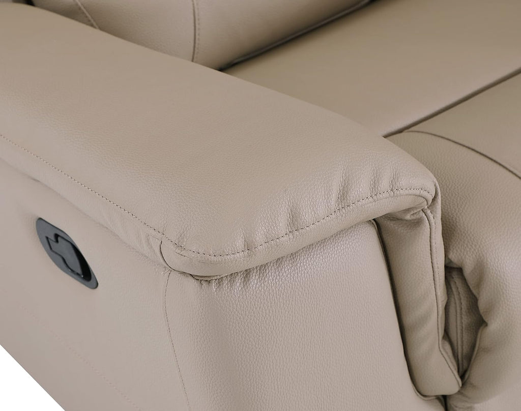 Walker Leather Match Upholstered Reclining Living Room Chair, Hazel Wood