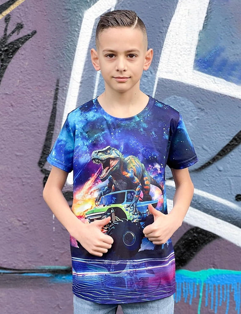 Boys T-Shirts Kids Neon 3D Graphic Tees