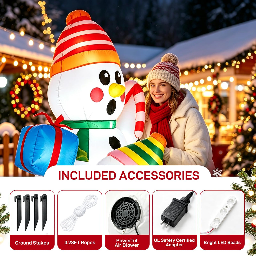 5.9 FT Christmas Inflatable Stacking Snowman Outdoor Decorations