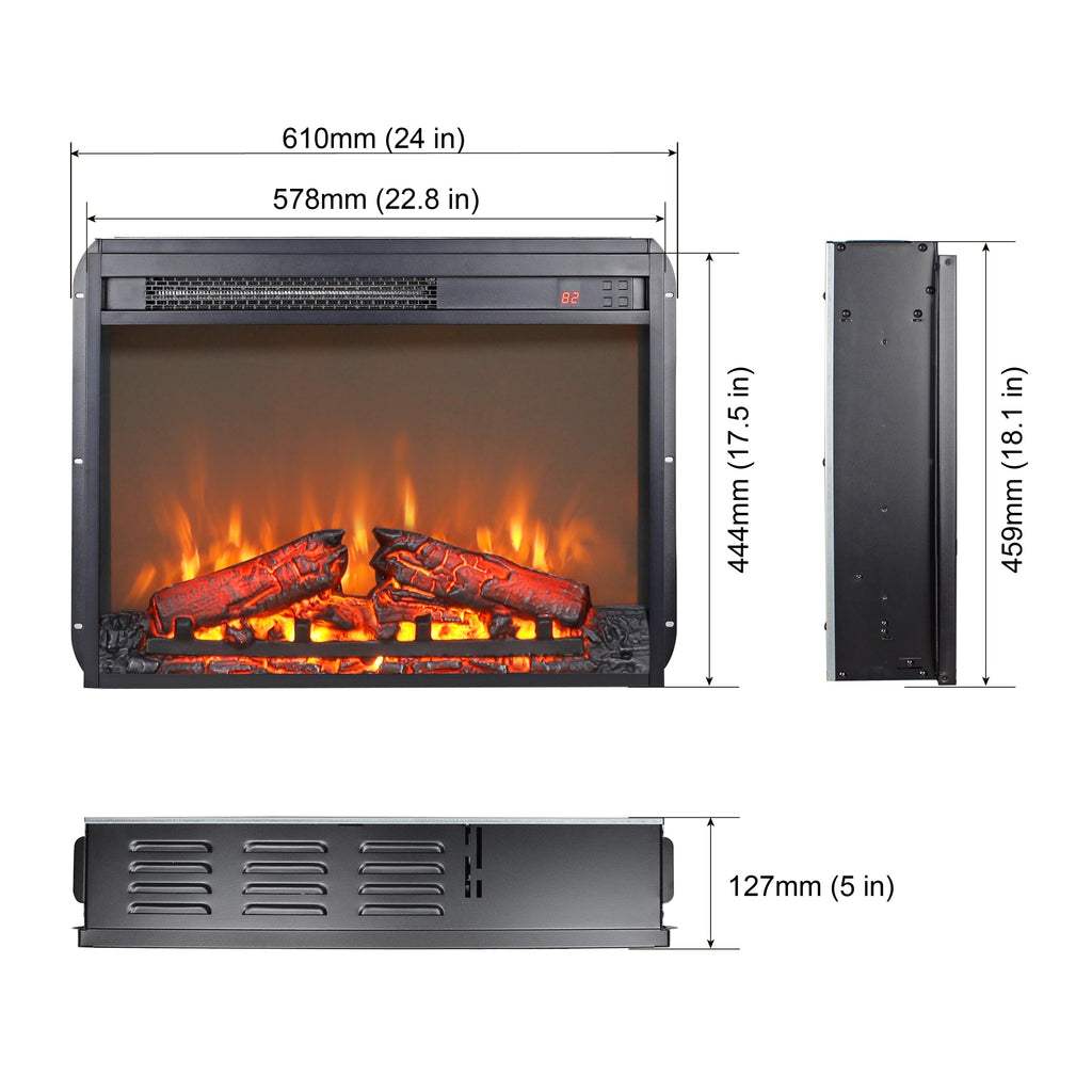 23 inch Electric Fireplace Insert, Fireplace Heater with Remote