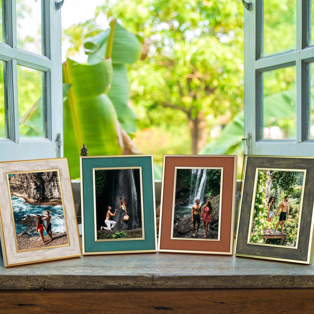 Farmhouse Rustic 4x6 Picture Frames, Multicolor, 4 Pack