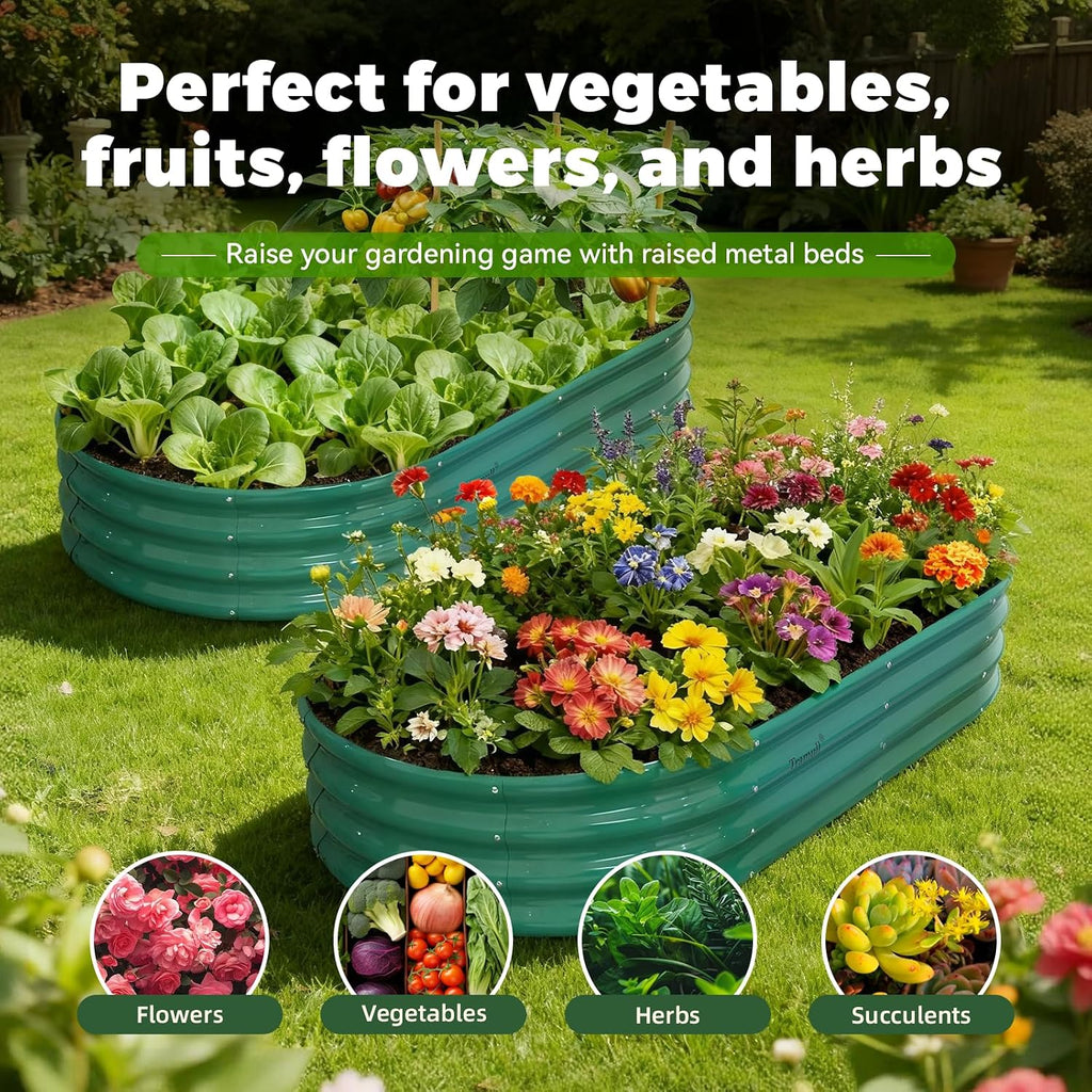 Galvanized Raised Garden Bed, 18" Tall Metal Raised Beds for Gardening | 8x3x1.5ft, Large Planters Boxes for Outdoor