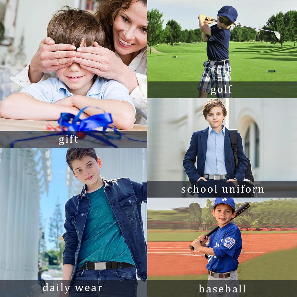 Boys Canvas Golf Belts - Adjustable Web Youth Belt for Kids