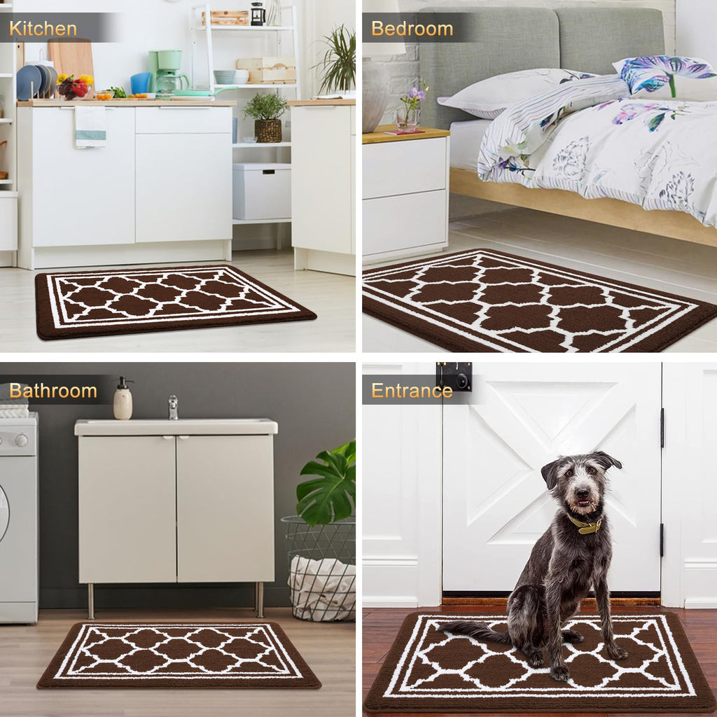 Indoor Door Mat, Dirt Resistant Doormat, 48x32, Dark Brown