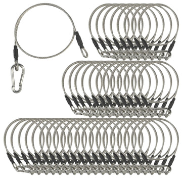 40 Pack Stage Light Safety Cables 1/8", Stainless Steel Security Cable Ropes Falling Prevention for DJ Light Luggage