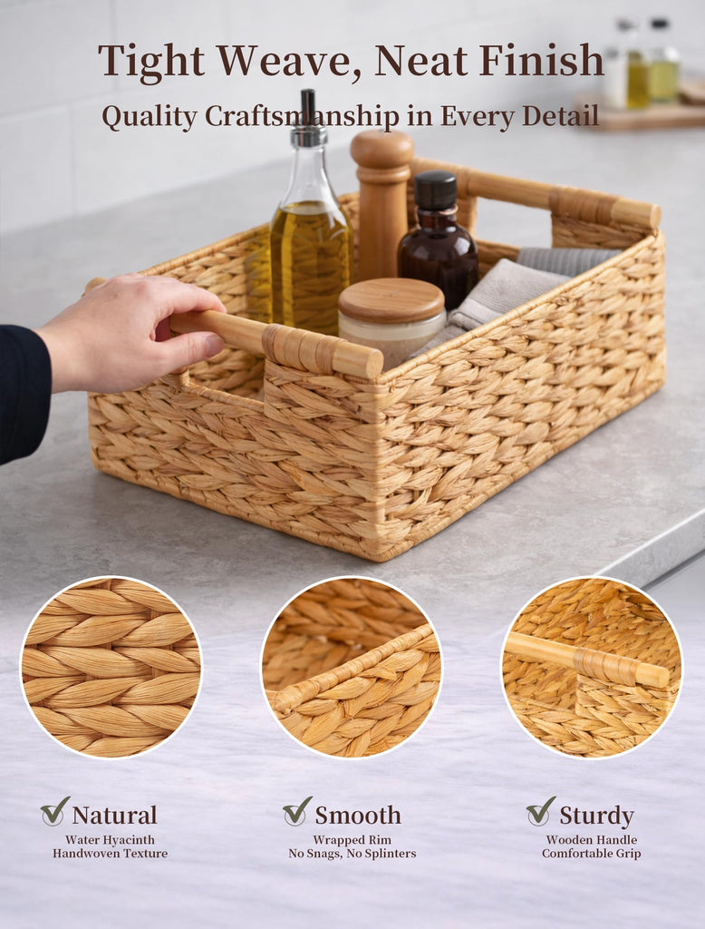 Wicker Basket, Large Basket for Gift Baskets Empty, 15.4x11x6.3in