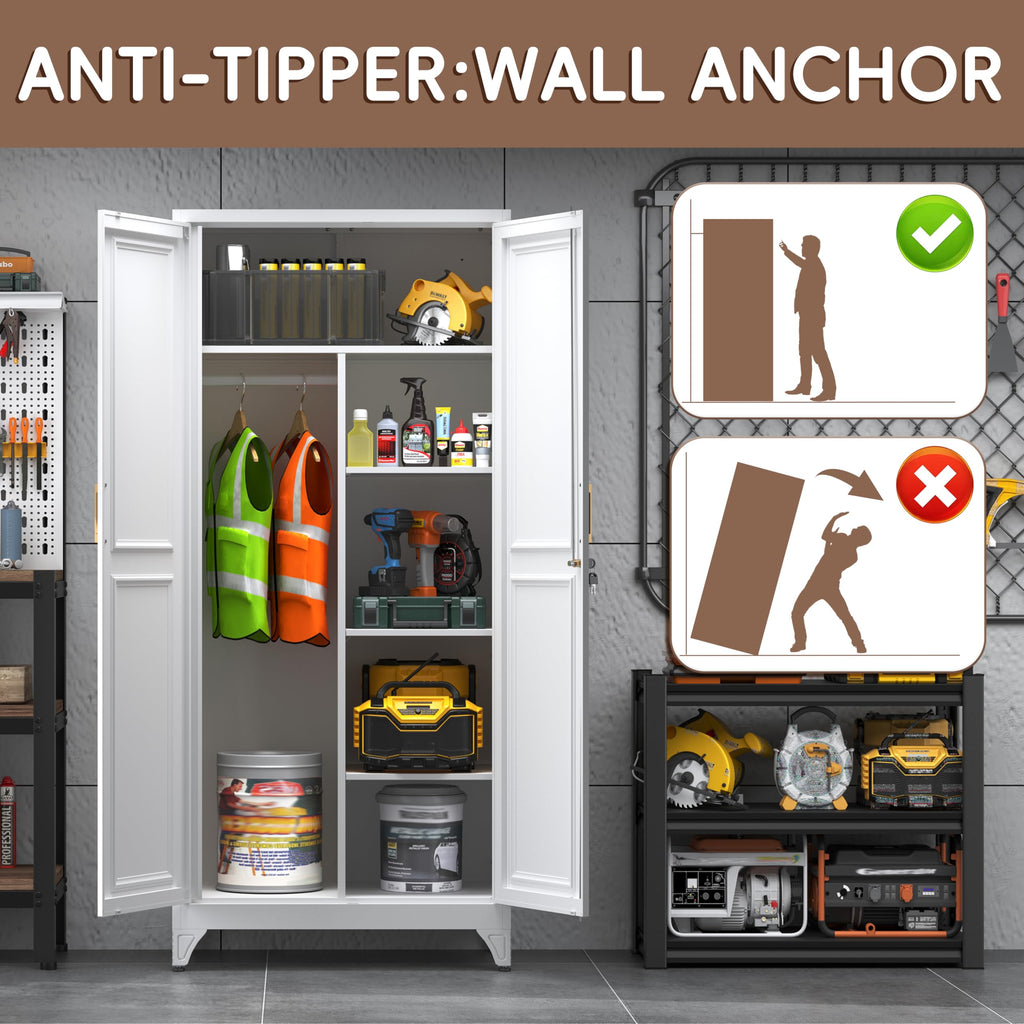 Armoire Wardrobe Closet, 71" H Wardrobe Cabinet with Locking Doors
