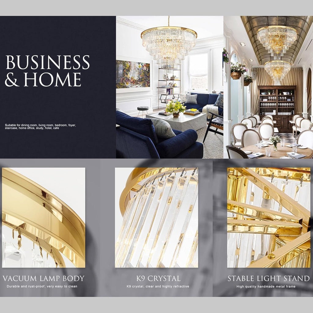 Inspired Odeon Style 24-Light Gold Empress Crystal 7-Tier Chandelier W39.4" - A107-B07KF4DMYR