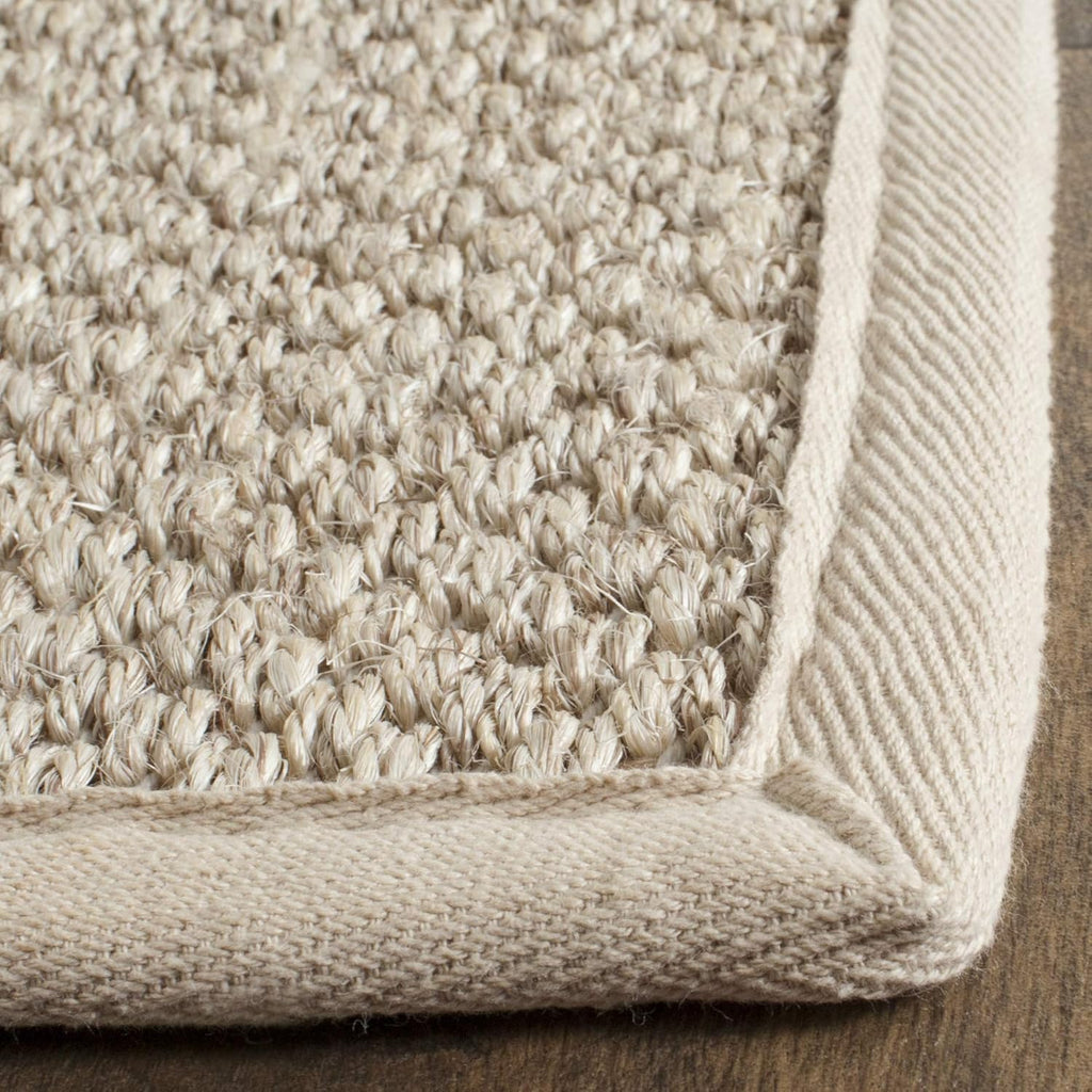 Area Rug 9x12 - Natural Fiber - Large - Marble & Beige, Sisal, Woven Design with Border