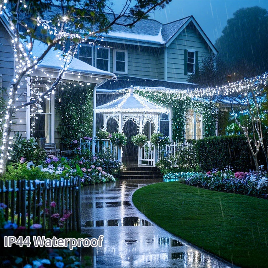 200 FT 500 LED Christmas Lights Outdoor Decorations Super Long Fairy Lights Waterproof 8 Modes Timer Clear Wire
