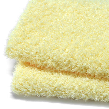 Light Yellow Curly Teddy Fleece Faux Fur Fabric, 18" X 59"