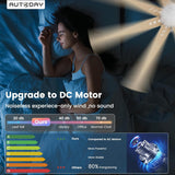 Autoday 62" Ceiling Fan with LED Light and Remote - White / Light Natural Wood