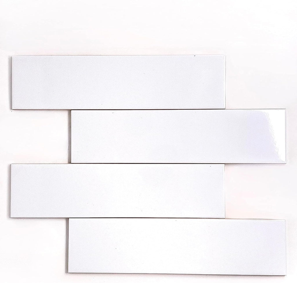 White Subway Tile Gloss Finish 2" X 8" Wall Tile, Backsplash Tile, Bathroom Tile, Designed in Italy (1)