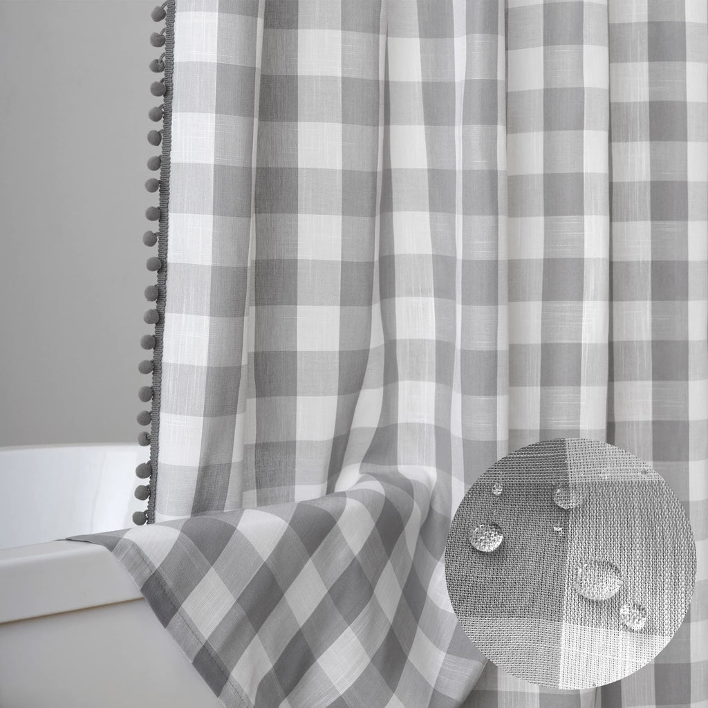 Grey and White Buffalo Check Farmhouse 72" x 72"