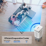 1400CFM Evaporative Air Cooler, 5.2 Gal Portable Swamp Cooler with Auto Oscillating, Remote, 3 Speeds