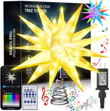 Smart 13" Christmas Star Tree Topper with Lights