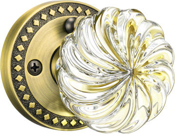 Antique Crystal Door Knobs Interior, Round Glass Door Knobs, 1Pack