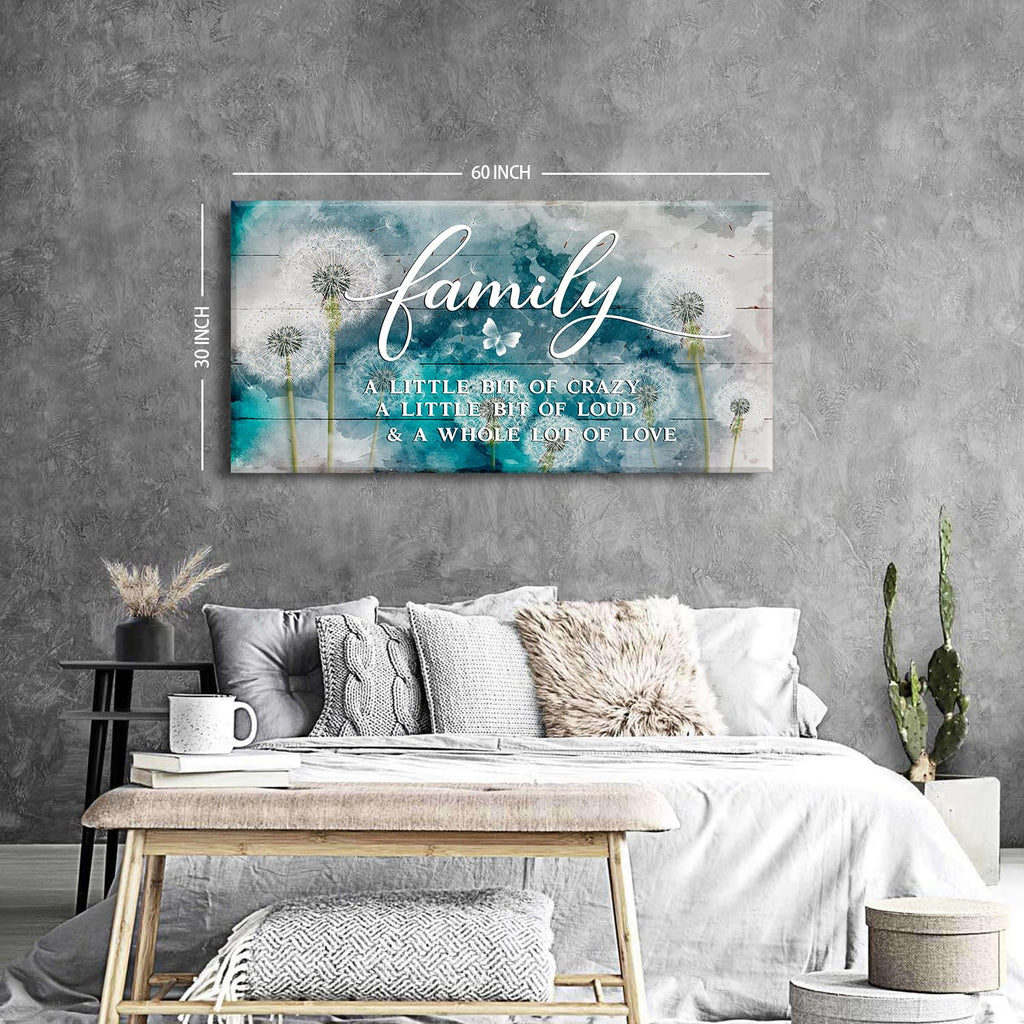 Inspirational Family Wall Art Farmhouse Home Decor Dandelion Botanical Canvas Prints Rustic Family Saying Sign