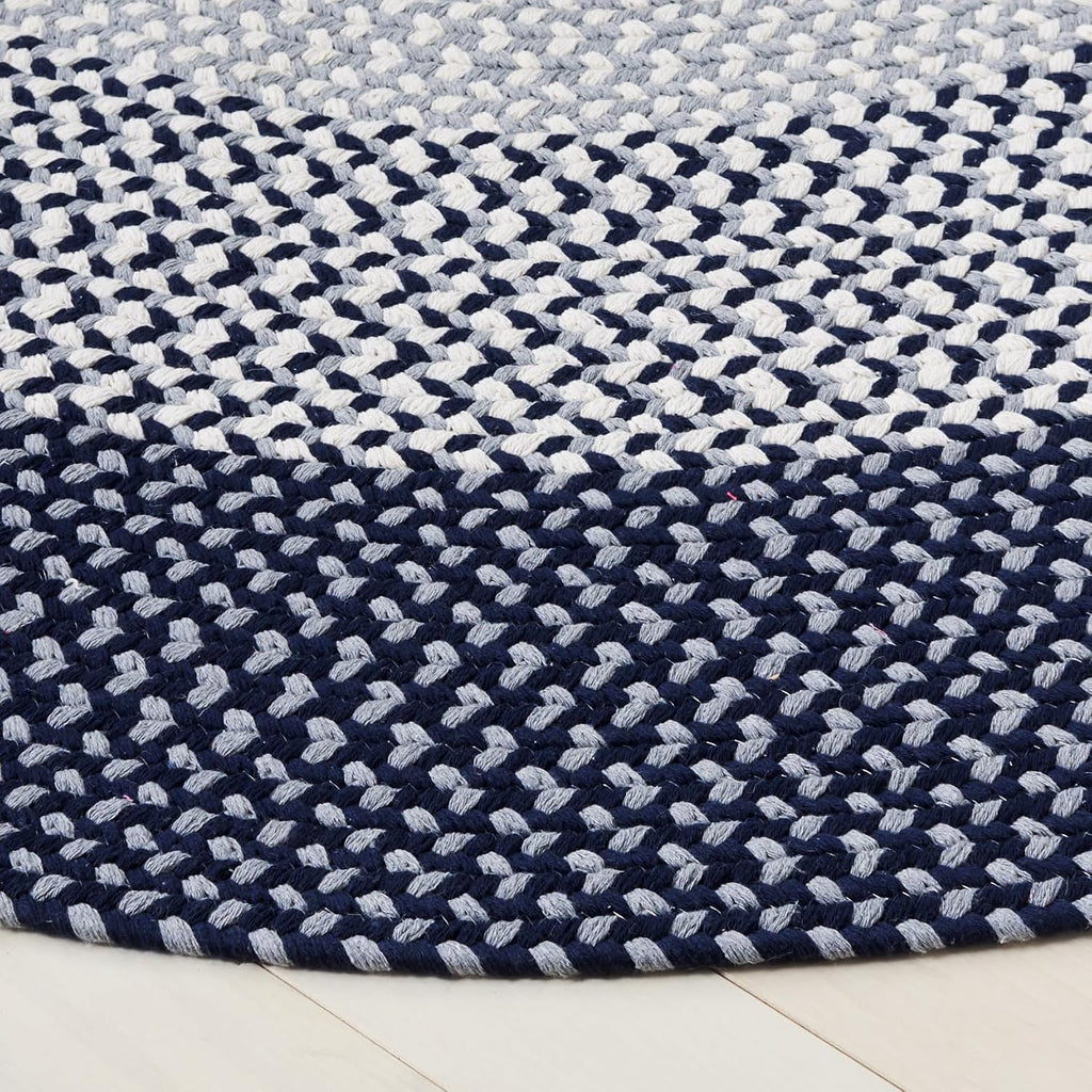 Braided Oval Rug 5x8, Grey & Blue BRA822F