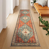 Felice Boho Tribal 2'6" x 10' Washable Runners for Hallways, Oriental Kitchen Runner Rugs Non Skid W
