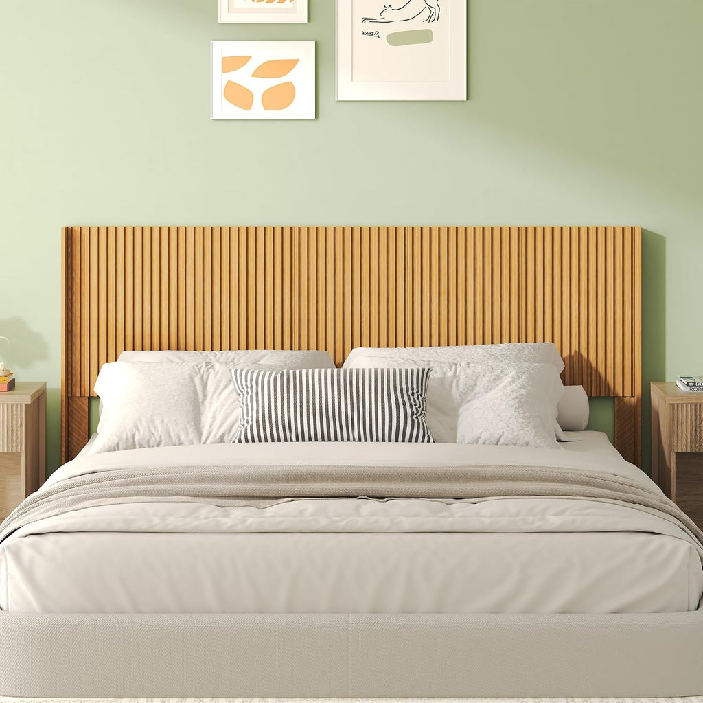 King Headboard Only, 80" Wide Headboard, Mid Century Modern Farmhouse Boho HeadBoard, Fluted Panel, Wall Mount